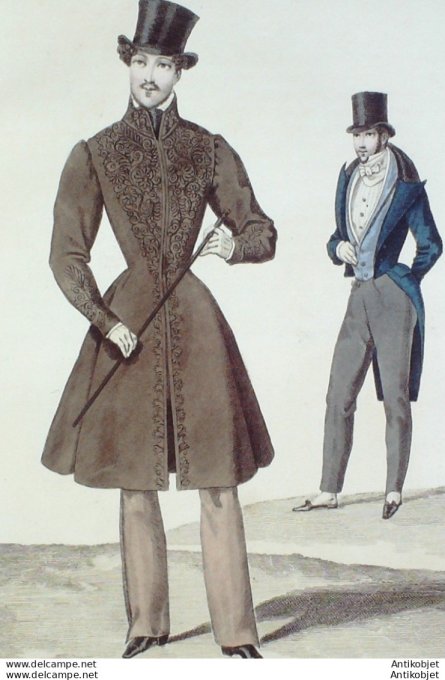 Costume Parisien 1829 # 2735 Redingote habit de drap homme