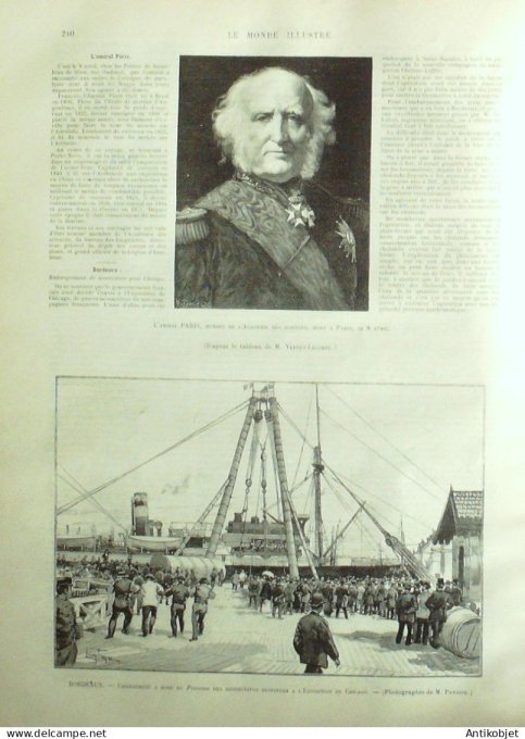 Le Monde illustré 1893 n°1881 Venise Giudecca Meissonier Poissy (78) Bordeaux (33) Chicago