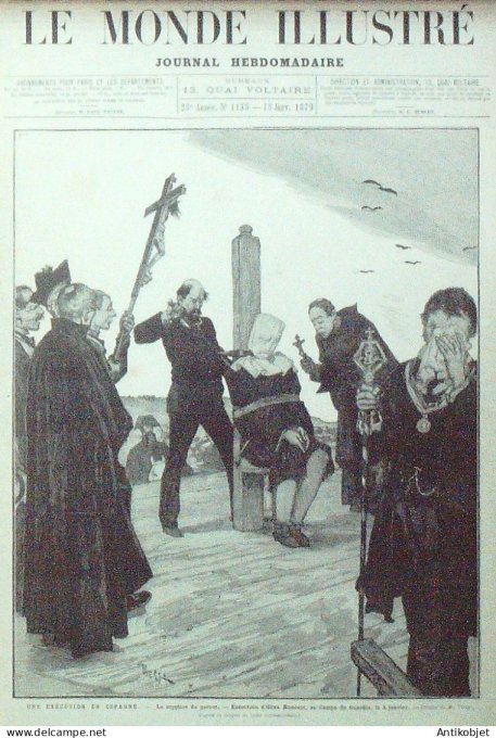 Le Monde illustré 1879 n°1138 Espagne Guardia Saladero Italie Rome Oliva Moncasi