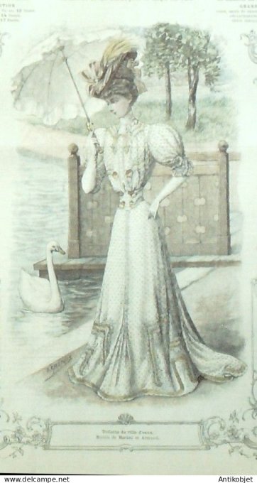 La Mode illustrée journal 1906 n° 30 Robe de ville d'eaux