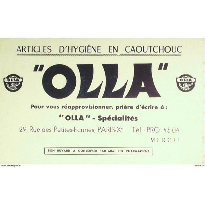 Buvard OLLA Caoutchouc hygiène