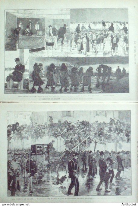 Le Monde illustré 1879 n°1138 Espagne Guardia Saladero Italie Rome Oliva Moncasi