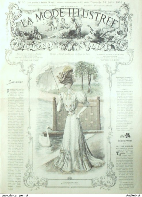 La Mode illustrée journal 1906 n° 30 Robe de ville d'eaux