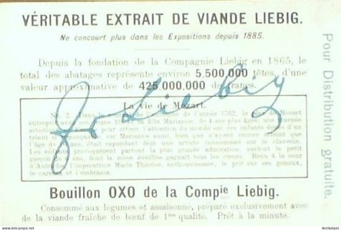 Chromo Liebig Sang  856 La vie de Mozart V (1906)