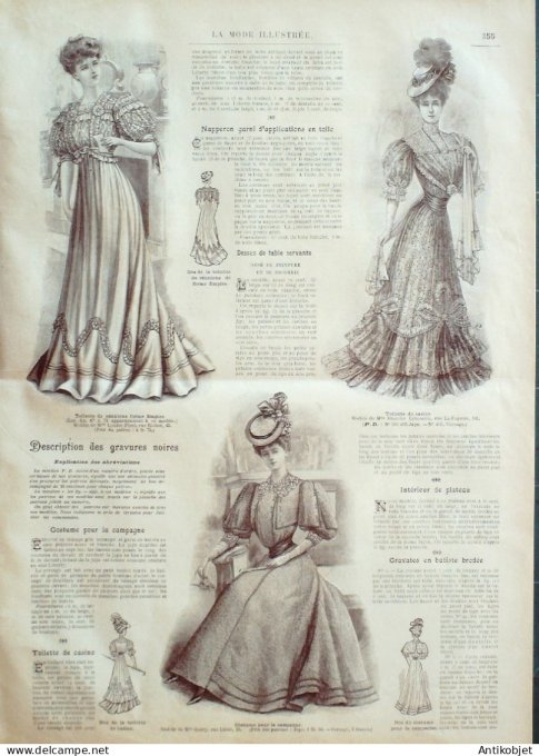 La Mode illustrée journal 1906 n° 30 Robe de ville d'eaux
