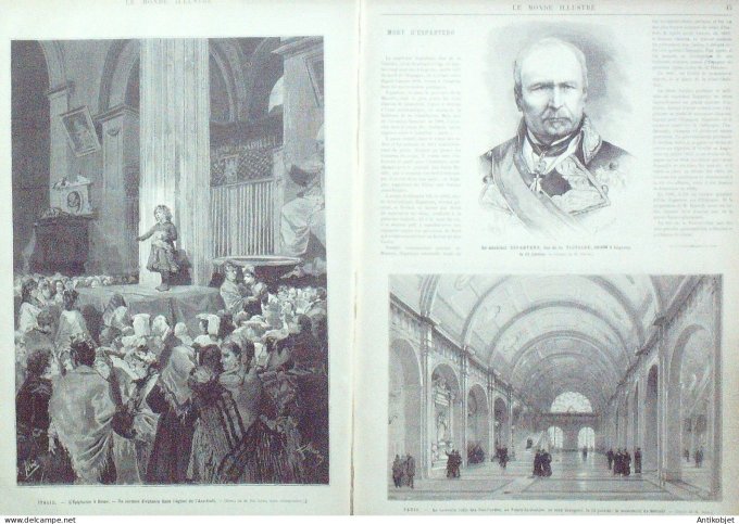 Le Monde illustré 1879 n°1138 Espagne Guardia Saladero Italie Rome Oliva Moncasi