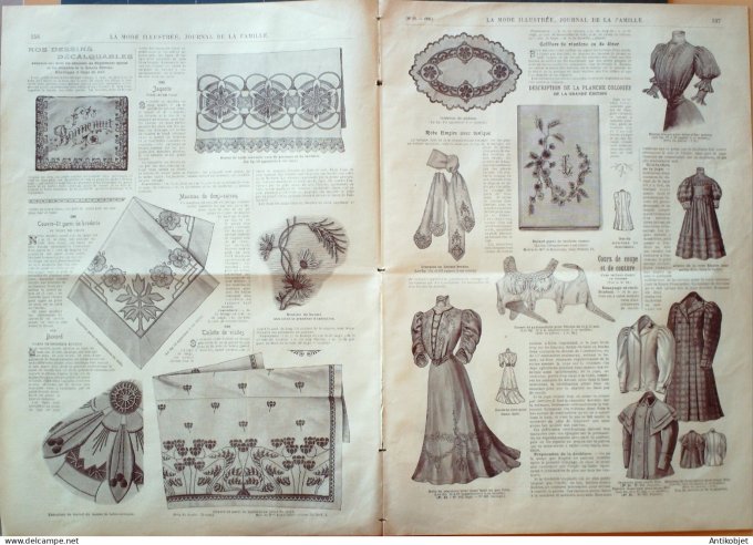 La Mode illustrée journal 1906 n° 30 Robe de ville d'eaux