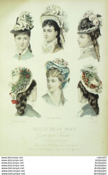 Gravure Mode La Gazette 1876 # 234 (Old Fashion plate)