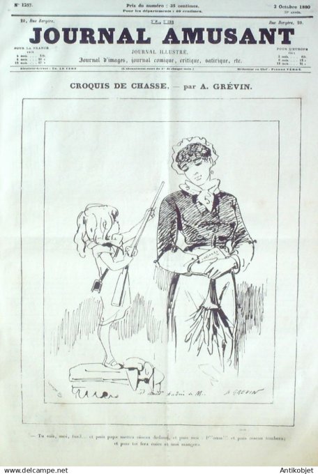 Le Journal Amusant 1880 # 1257 Le public des premieres par Mars