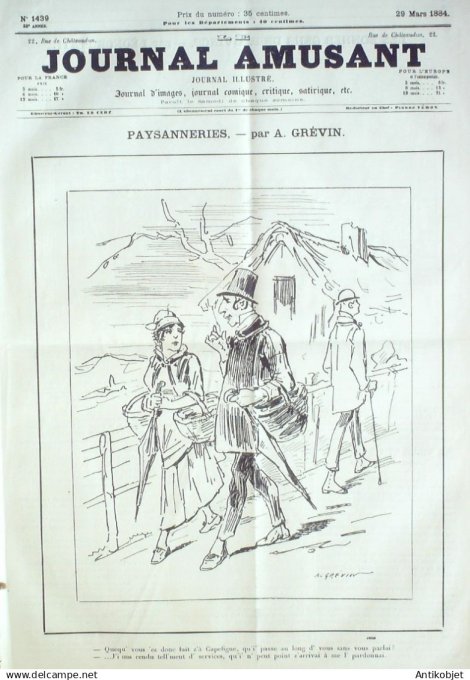 Le Journal Amusant 1884 # 1439 Au Tonkin ombres chinoises par Paul Leonnec