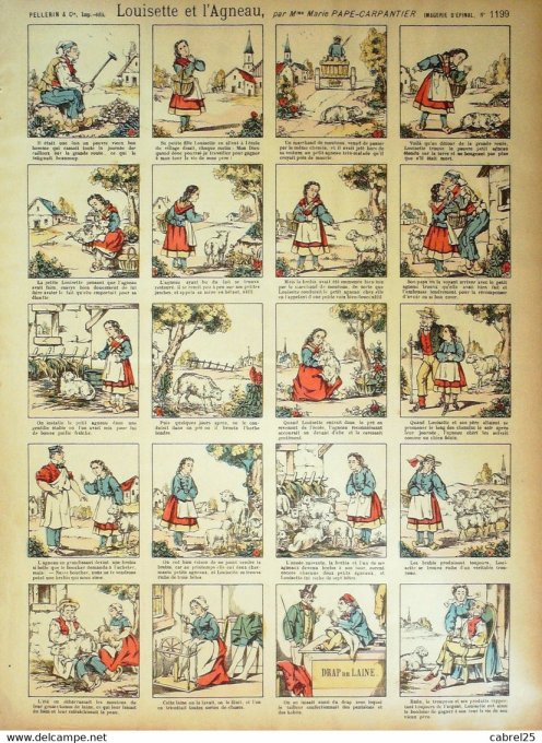Louisette & L'agneau  (Pellerin d'epinal)