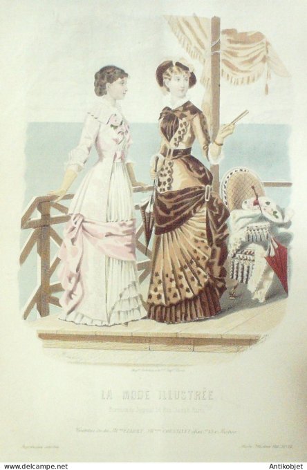 Gravure Mode illustree 1881 # 24 (Old Fashion plate)