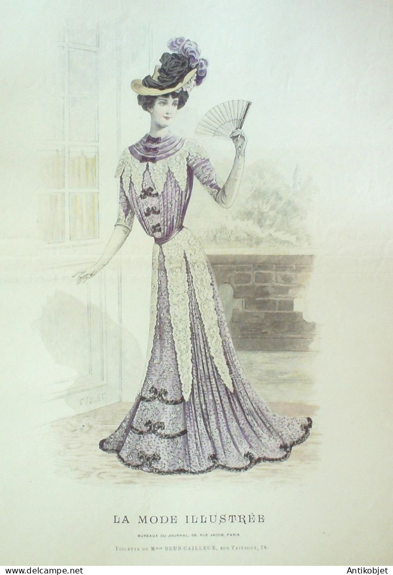 Gravure Mode illustree 1900 # 24 (Old Fashion plate) RARE