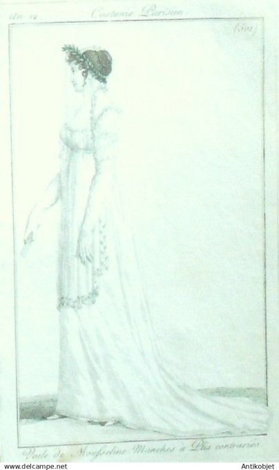 Costume Parisien 1803 an 11 # 501b (eau forte) Manches ? plis contrariés