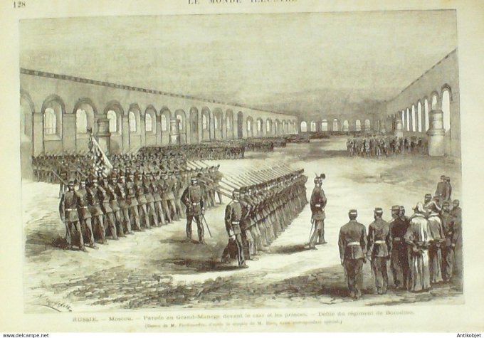 Le Monde illustré 1874 n°880 Besançon (25) Italie Rome carnaval Char de Cérès Russie Moscou