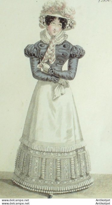 Costume Parisien 1823 # 2150 Robe perkale corsage soie