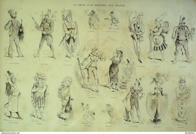 La Caricature 1880 #   5 Le choix d'un costume Draner Robida Trick Negro Kendall