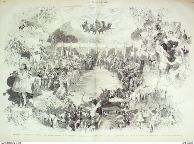 Le Monde illustré 1874 n°880 Besançon (25) Italie Rome carnaval Char de Cérès Russie Moscou