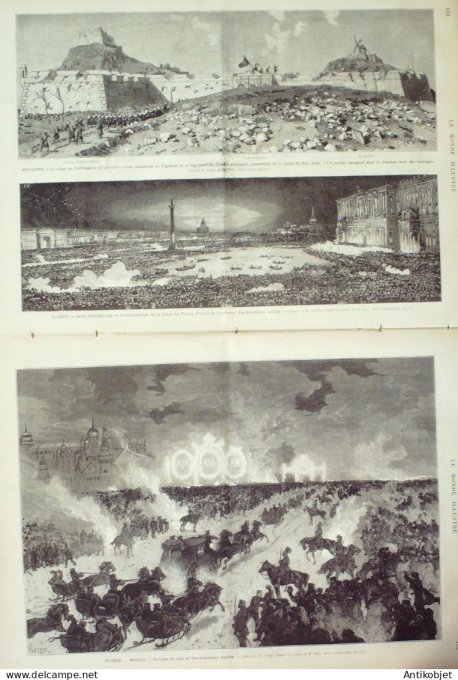 Le Monde illustré 1874 n°880 Besançon (25) Italie Rome carnaval Char de Cérès Russie Moscou