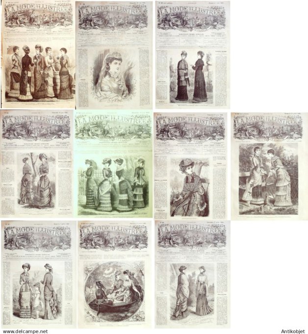 Mode illustree  1881 Lot de 10 journaux
