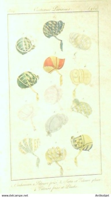 Costume Parisien 1809 # 952 (eau forte) Velours frisés & pluches