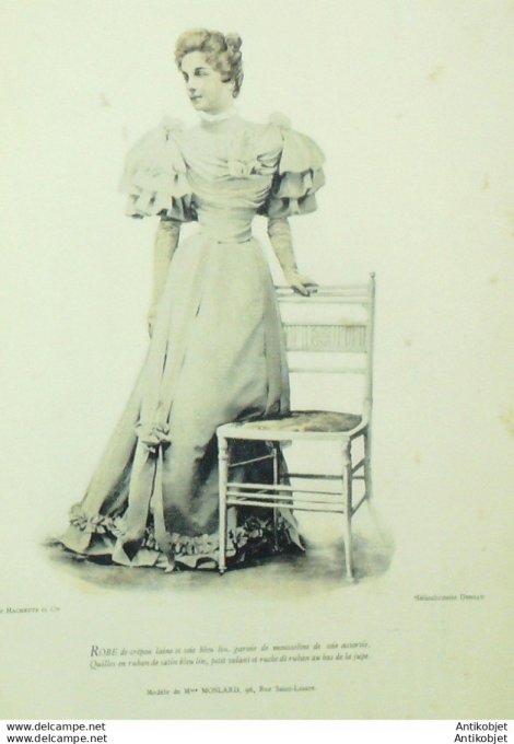 Gravure de mode Gazette de Famille 1878 n°361 (Maisons Cavally n°Plument)