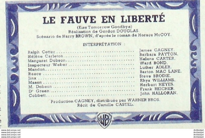 Le fauve en liberté James Cagney Barbara Payton Ward Bond