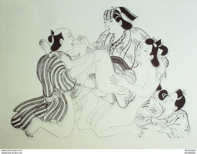 Estampe Japonaise (Sugimura Jihei 1681-1703) papier Ingres d'Arches