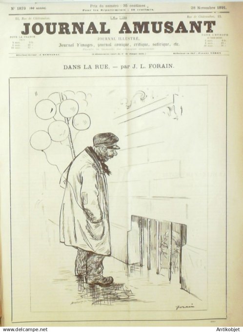 Le Journal Amusant 1891 n°1839 Bourgeois gentilhomme suavit és phonographiques Au Boul' Mich