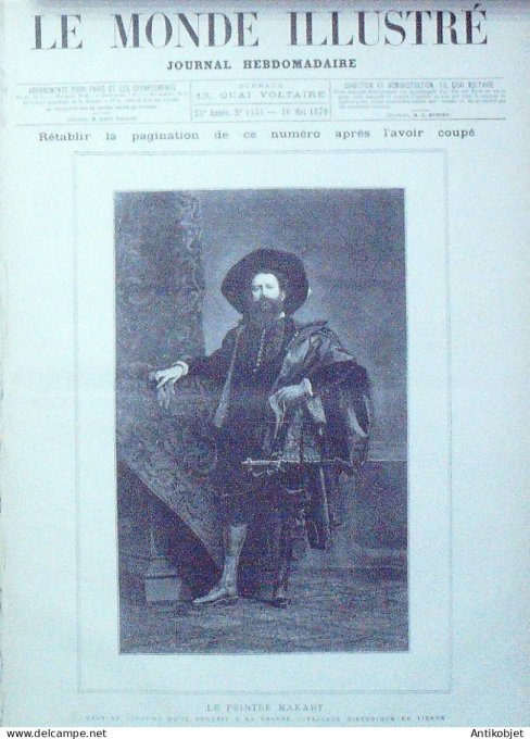 Le Monde illustré 1879 n°1154  Amsterdam souverains ST-Pétersbourg Vienne noces d'argent calvalcade