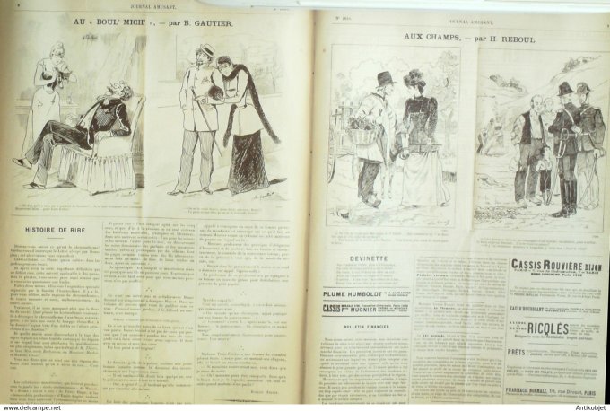 Le Journal Amusant 1891 n°1839 Bourgeois gentilhomme suavit és phonographiques Au Boul' Mich