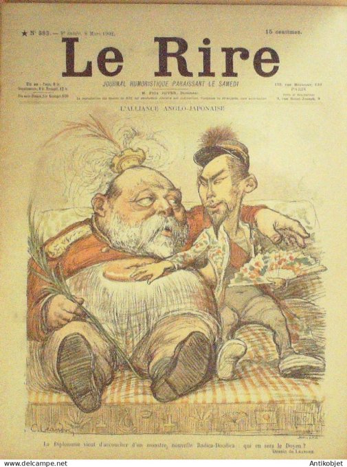 Le Rire 1902-03- 8 # 383 Journal humoristique Ed.Originale Alliance Anglo-Japonaise