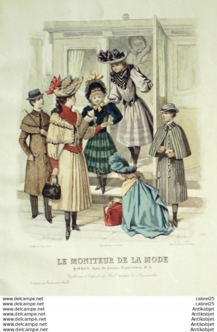Gravure Mode Le Moniteur 1891 # 05 (Old Fashion plate)