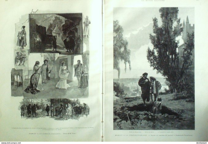 Le Monde illustré 1886 n°1541  Hamlet Espagne Madrid  comte de Mirasol les Cinghalais