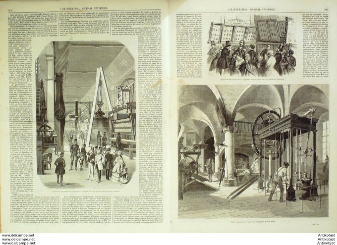 L'Illustration 1849 n°334 ATELIER des PRESSES PION TYPOGRAPHIE STRASBOURG (67) BAZAR BONNE NOUVELLE 