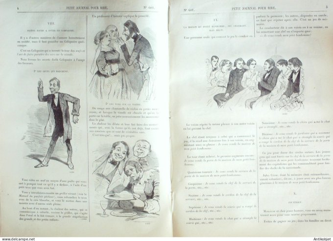 Petit journal pour Rire 1866 # 601 Ce que doit savoir un homme qui veut se marier Bertall