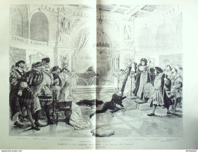 Le Monde illustré 1886 n°1541  Hamlet Espagne Madrid  comte de Mirasol les Cinghalais