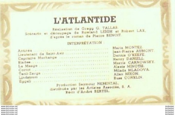 Mon Film 198 50-06- 7 L'atlantide Maria Montez Jean Pierre Aumont