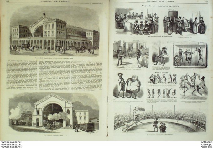 L'Illustration 1849 n°334 ATELIER des PRESSES PION TYPOGRAPHIE STRASBOURG (67) BAZAR BONNE NOUVELLE 