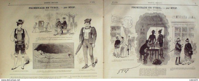 Le Journal amusant 1886 n° 1572 TYROL STOP AUX CHAMPS GREVIN BOUT du BANC MARS