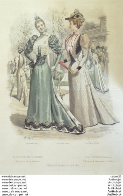 Gravure Mode La Gazette 1892 # 12 (Old Fashion plate)