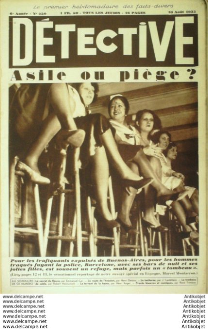 Détective 1933 # 250 Limoges Aix-en-Prov Le Pecq Nice Ostende