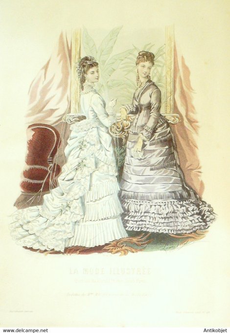 Gravure de mode Gazette de Famille 1878 n°362 (Maisons Duboys n°Plument)
