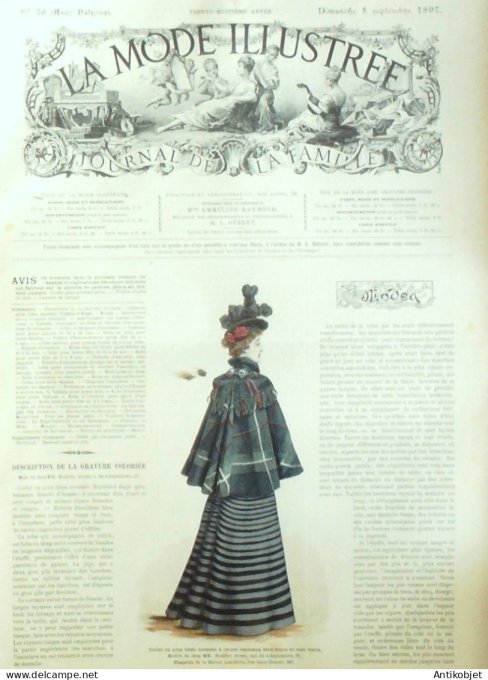 La Mode illustrée journal 1897 n° 36 Collet en tissu écossais