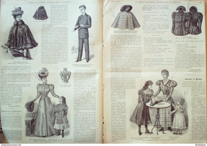 La Mode illustrée journal 1897 n° 36 Collet en tissu écossais