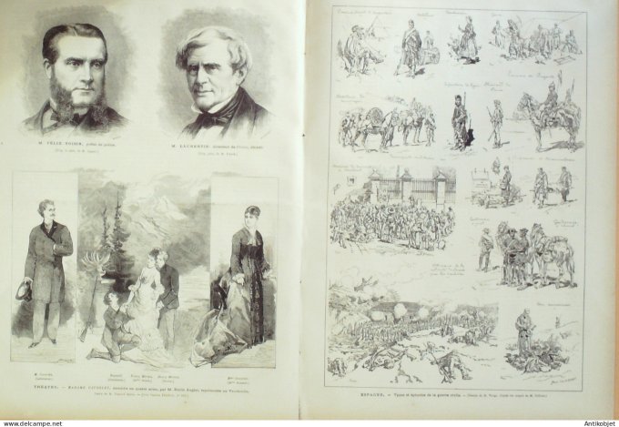 Le Monde illustré 1876 n° 984 Bordeaux (33) puits Jabin St-Etienne (42) Félix Voisin Maurentie