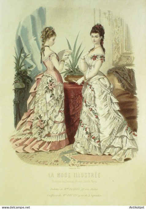 Gravure Mode illustree 1875 # 51 (Old Fashion plate)