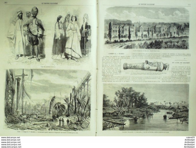 Le Monde illustré 1867 n°557 Halles Aux Draps Viet Nam Cho Leu Saigon Bayonne (64)