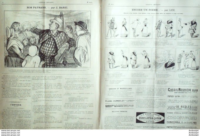 Le Journal Amusant 1891 # 1818 Paris dans la banlieue par Mars Histoire rire un brin par Paul Leonne