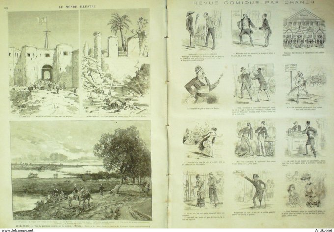 Le Monde illustré 1882 n°1329 Nolay (21) Egypte Demanhour Alexandrie Arabi-Pacha